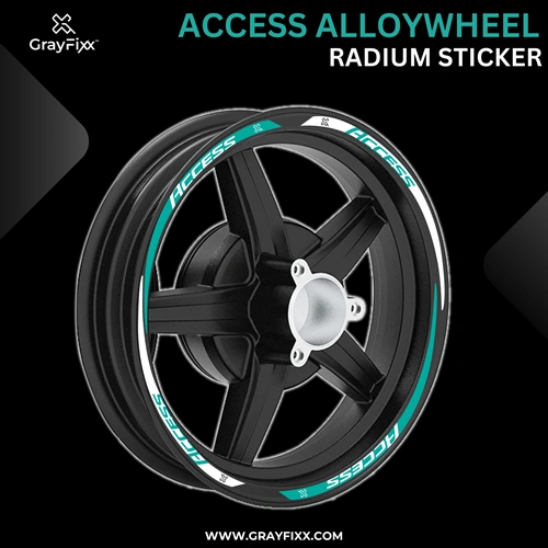 Alloy Wheel Radium Sticker for Access 125 | Printed in Premium Radium with FPF (Fade Protection Film), Waterproof, Precut Sticker, Pack Of 1
